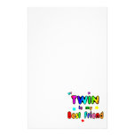 Twin Best Friend Custom Stationery