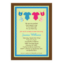 Twin Boy and Girl Baby Shower Invitation invitations