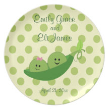 Twin Boy and Girl Celebration Plate