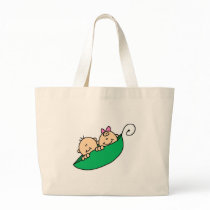 Twin Boy and Girl in Pea Pod Tote Bag