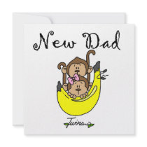 Twin Boy and Girl New Dad Gifts Personalized Invitation