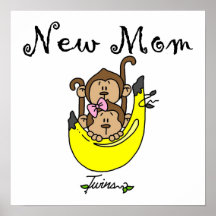Twin Boy and GIrl New Mom Gifts Poster
