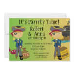Twin Boy and Girl Pirate Birthday Party Invitation