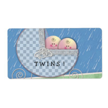 Twin Boy Baby Shower labels
