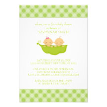 Twin Boy & Girl Baby Shower Invitations