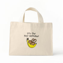 Twin Boys 1st Birthday Monkey Tshirts and Gifts Canvas Bag