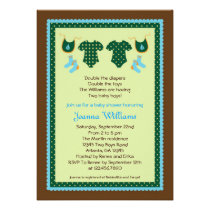 Twin Boys Baby Shower Invitation invitations