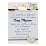 Twin boys baby shower invitations
