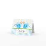 Twin Boys Baby Shower Thank You Card
