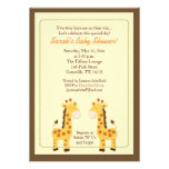 Twin Boys Giraffe 5x7 Baby Shower Invitation invitations