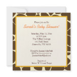 Twin Boys Giraffe Square Baby Shower Invitation
