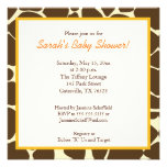Twin Boys Giraffe Square Baby Shower Invitation invitations