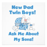 Twin Boys New Dad Gifts Personalized Invitations