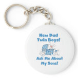 Twin Boys-New Dad Tshirts and Gifts Key Chain