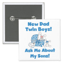 Twin Boys-New Dad Tshirts and Gifts Pinback Button