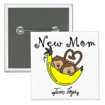 Twin Boys New Mom Tshirts and Gifts Pin