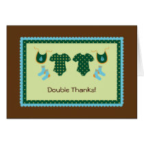 Twin Boys Thank You Card cards
