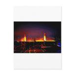 Twin Bridges at night Postcard