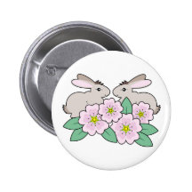 twin bunnies pinback buttons