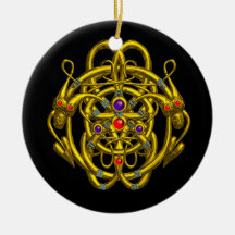 TWIN DRAGONS purple Christmas Ornament