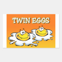 Twin Eggs Rectangle Sticker