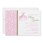 Twin Giraffes Baby Shower Invitation - Girls