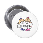 Twin Girls 1st  Birthday Pins