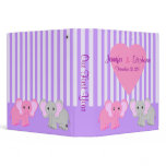 Twin Girls Baby Elephants Photo Album Binder