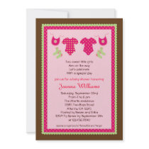 Twin Girls Baby Shower Invitation