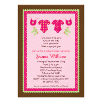 Twin Girls Baby Shower Invitation invitations