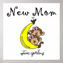 Twin Girls New Mom Gifts Poster