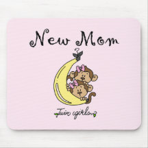 Twin Girls New Mom T-shirts and Gifts Mousepads
