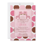 Twin Girls Pink Giraffe Baby Shower Invitation