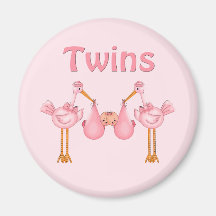 Twin Girls Refrigerator Magnet