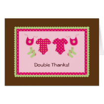 Twin Girls Thank You Card cards