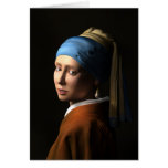TWIN GIRLS WITH A PEARL EARRING GREETING CARD