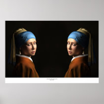 TWIN GIRLS WITH A PEARL EARRING PRINT
