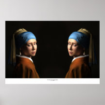 TWIN GIRLS WITH A PEARL EARRING PRINT