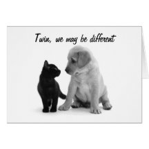 TWIN HUMOR=BIRTHDAY FUN FOR MY TWIN GREETING CARD