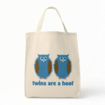 Twin Owls Blue Bag