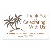 Twin Palm Trees Rectangle Stickers