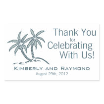 Twin Palm Trees Rectangle Stickers