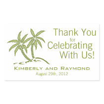 Twin Palm Trees Rectangle Stickers