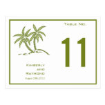 Twin Palm Trees Table Number Card Postcards
