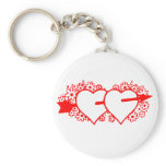 Twin Red Cupid's Hearts Keychains