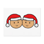 Twin Santa Hat Graphic Post Card