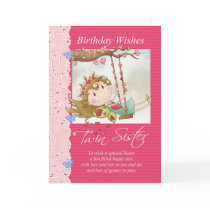 twin sister birthday wishes greeting card with fai