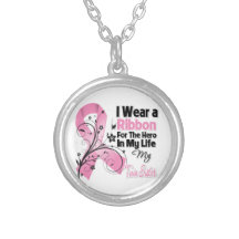 Twin Sister Hero in My Life Breast Cancer Personalized Necklace