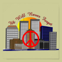 Twin Towers ARt Poster  PEACE SIGN posters