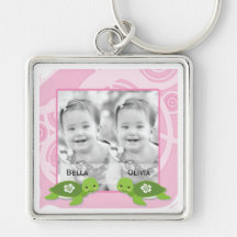 Twin Turtles Photo Keychain